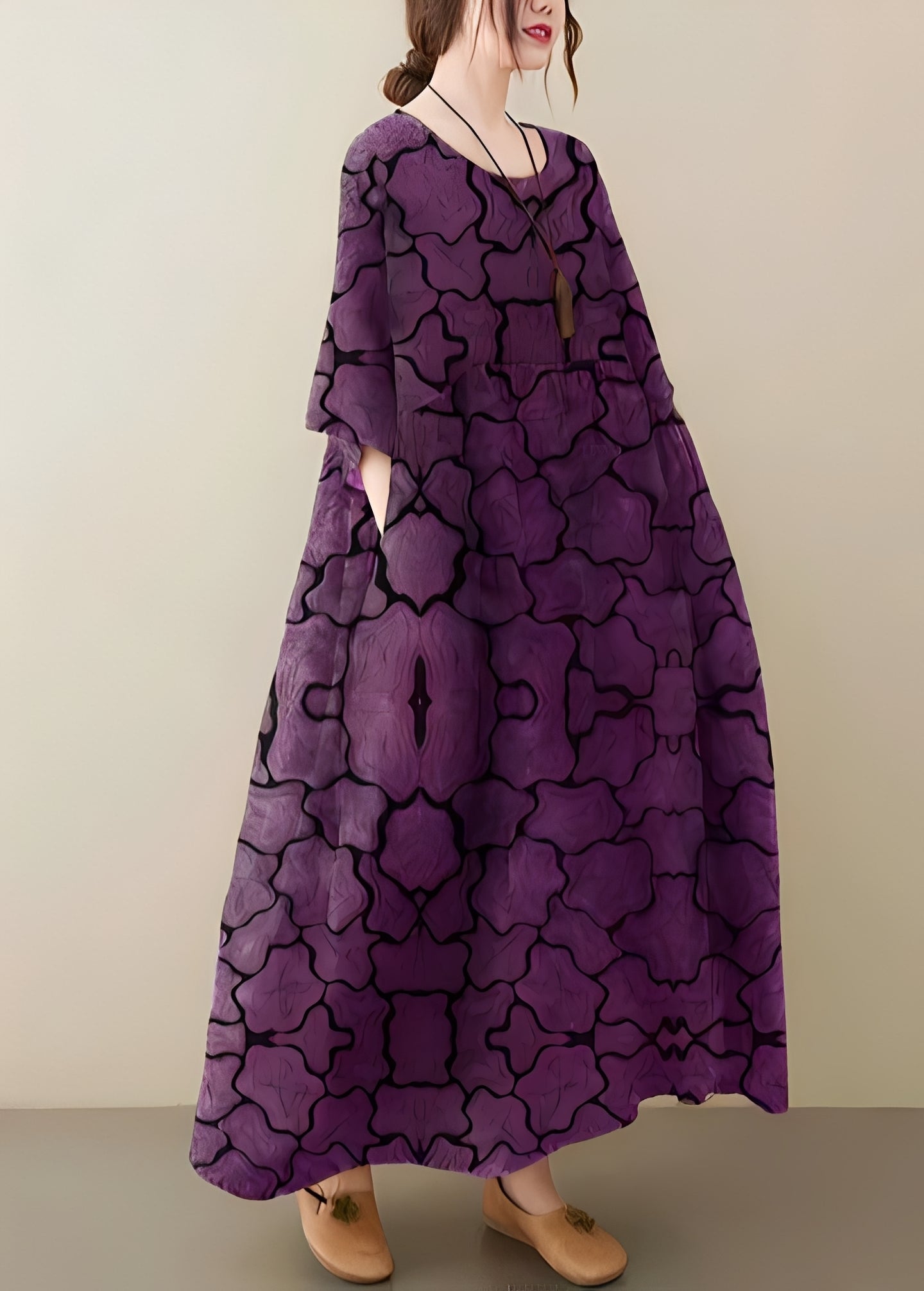 Mariam - Elegantes und lockeres Kleid mit weitem Saum für Frauen