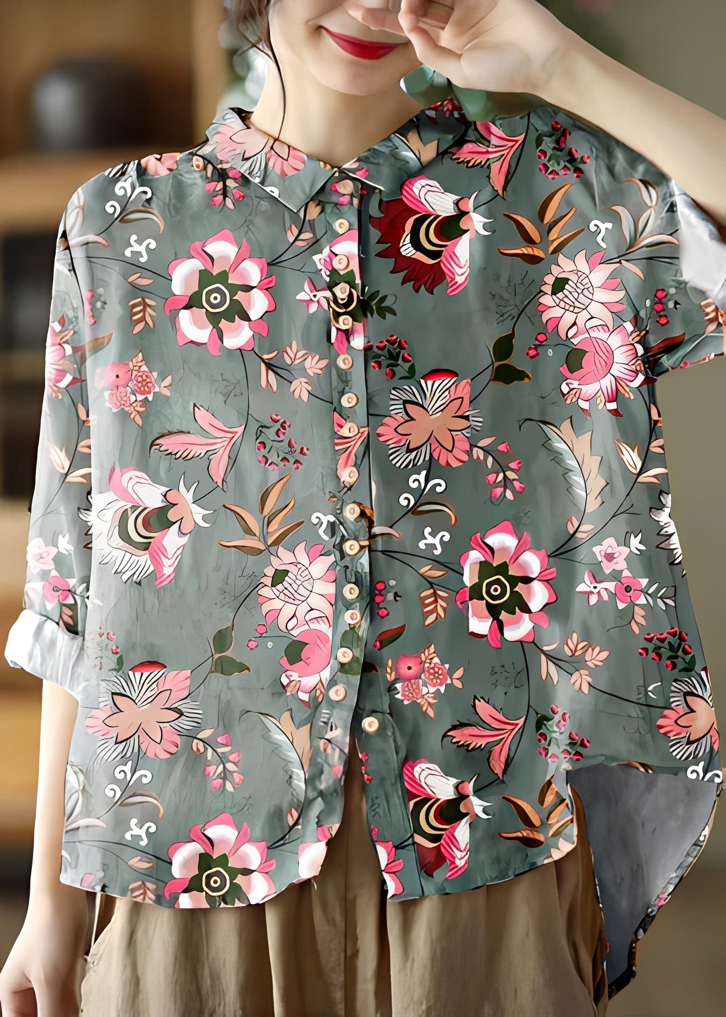 Tianna - Klassische Bluse mit langen Ärmeln für Damen