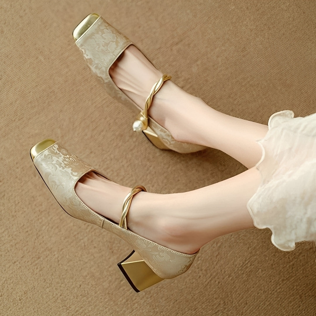 Evelyn - Stilvolle Seidensandalen mit Damenschuhabsatz