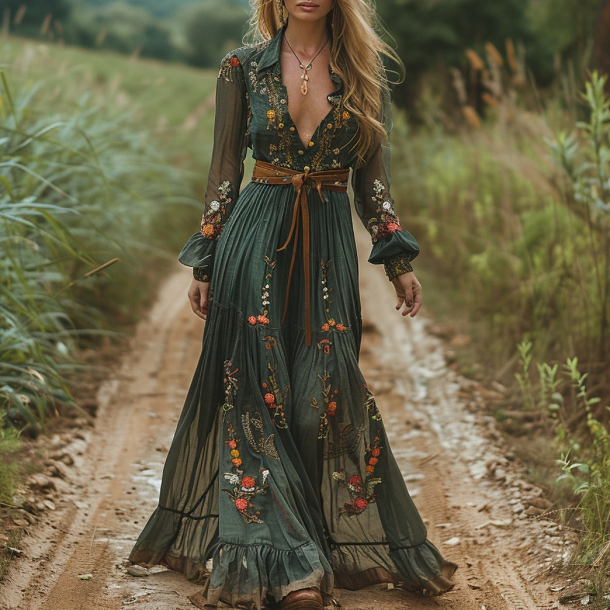 Isabelle - Maxi-Kleid mit Blumenmuster