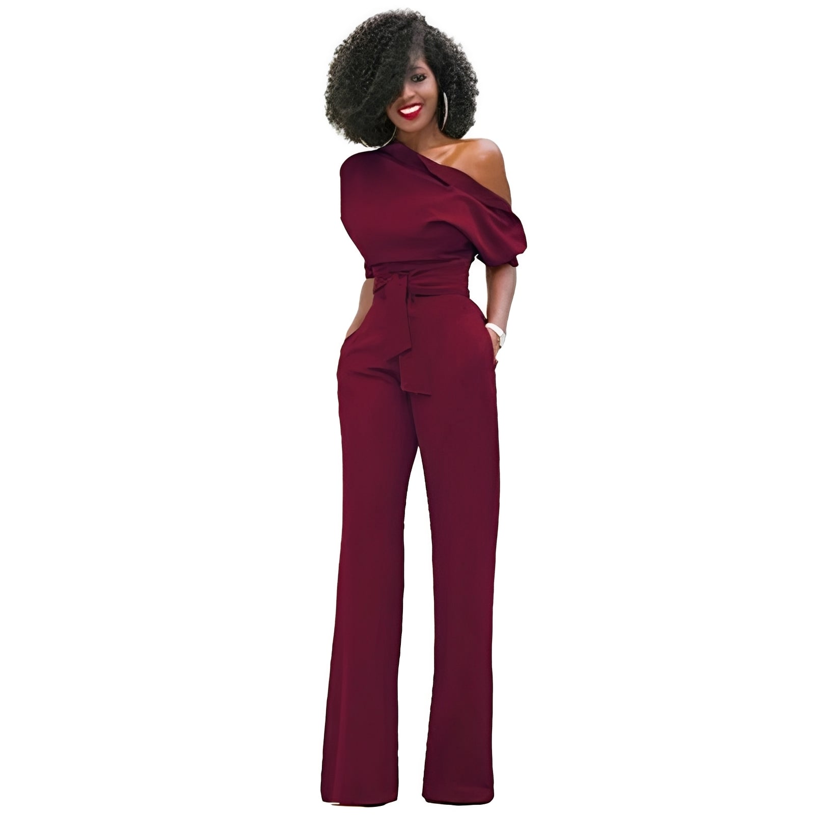 Marie - Eleganter schulterfreier Jumpsuit für Damen