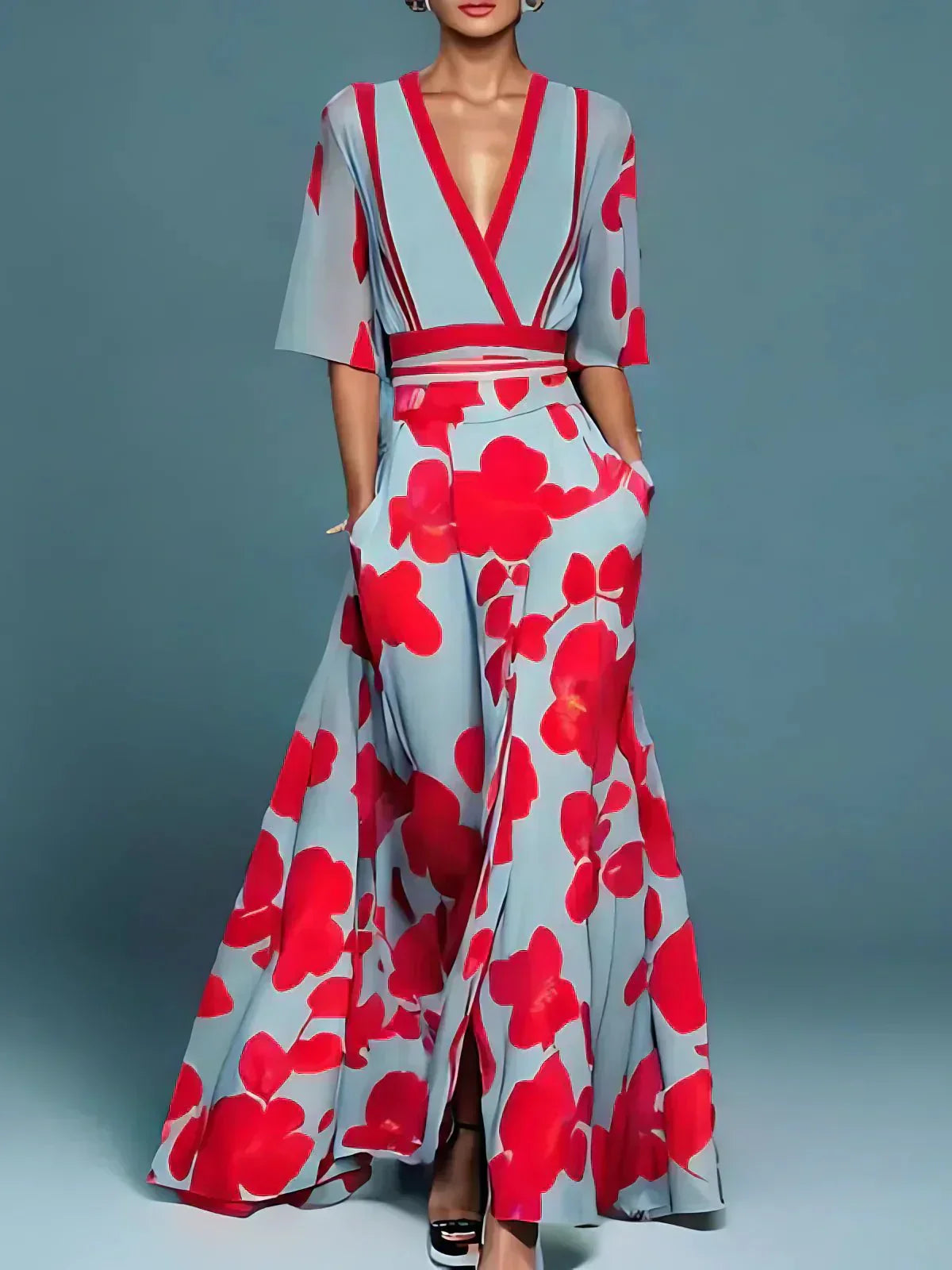 Jade – Elegantes Maxikleid mit Blumenprint