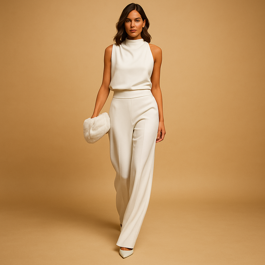 Ruffa – Stilvoller Damen-Jumpsuit mit fließendem Halterneck