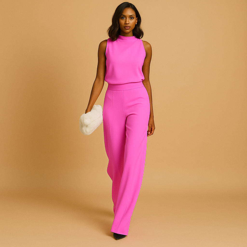 Ruffa – Stilvoller Damen-Jumpsuit mit fließendem Halterneck