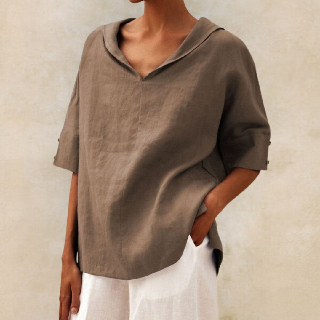Lena - Damenbluse mit V-Ausschnitt