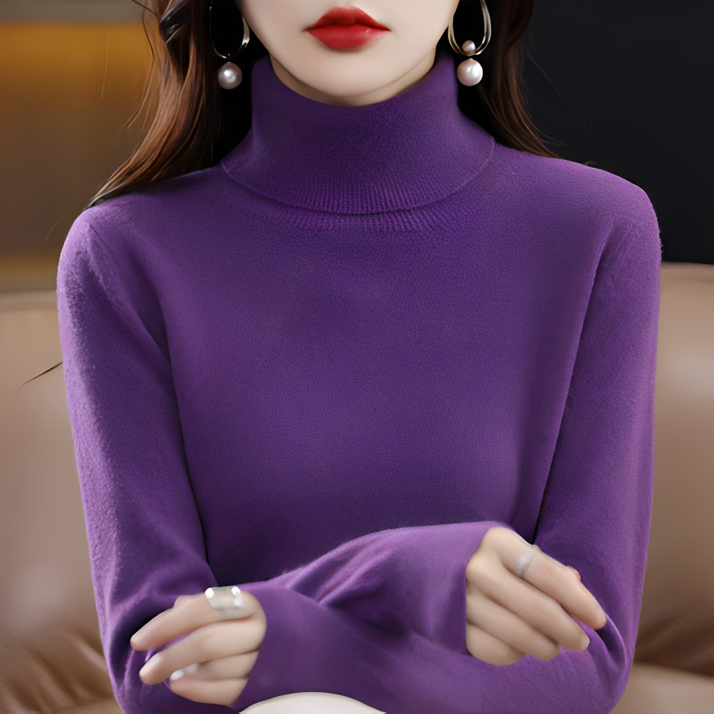 Katerly - Damen Rollkragenpullover für den Winter
