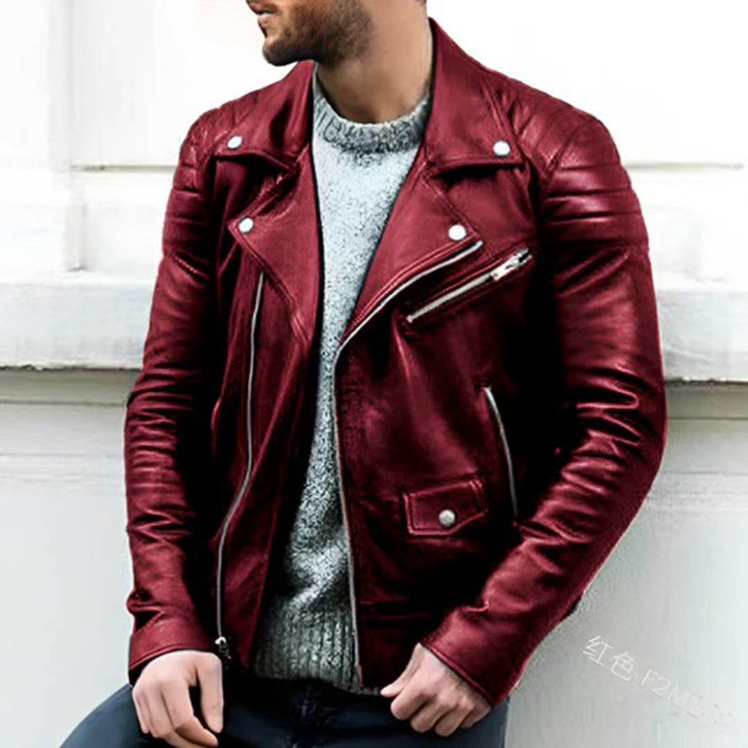 Lucas - Stilvolle Herren-Lederbikerjacke