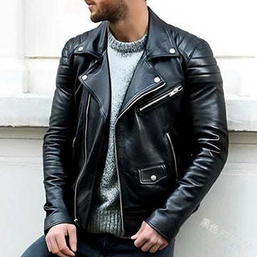 Lucas - Stilvolle Herren-Lederbikerjacke