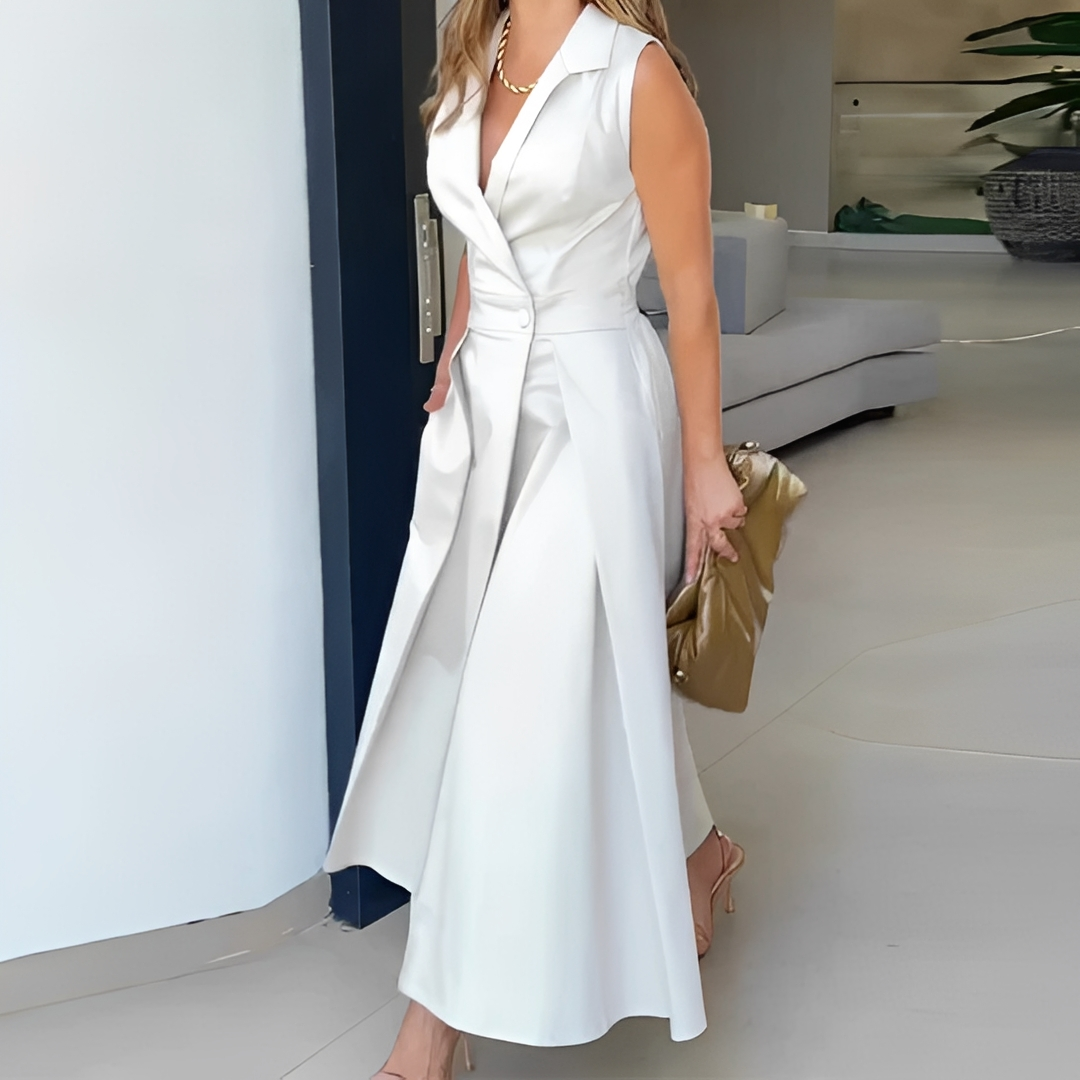 Diola - Stilvolles V-Ausschnitt-Kleid für Damen
