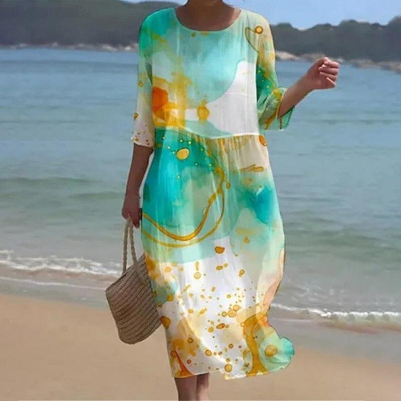 Miranda - Stilvolles Blumenkleid mit Bauchabdeckung