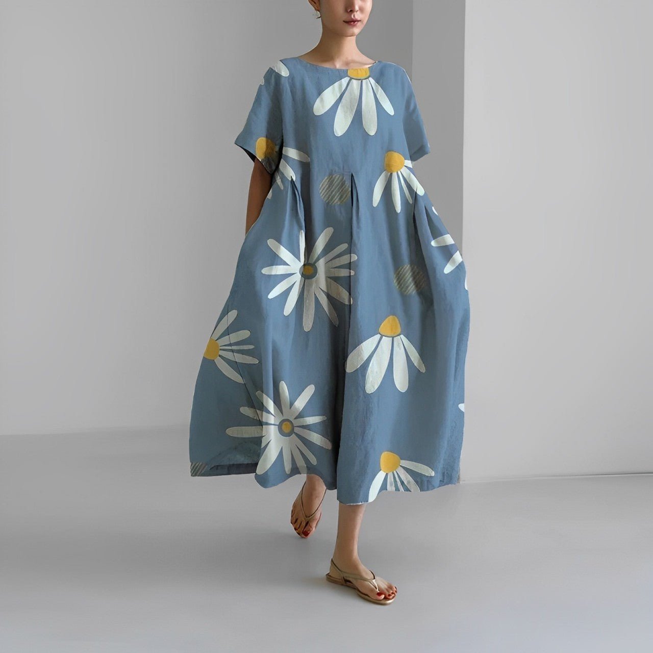Naomi - Boho-Maxikleid mit Blumen, ideal für den Frühling