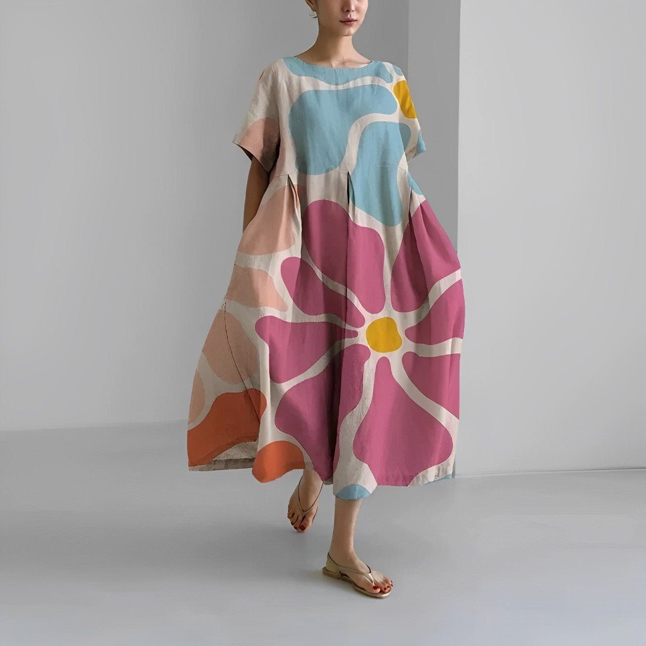 Naomi - Boho-Maxikleid mit Blumen, ideal für den Frühling