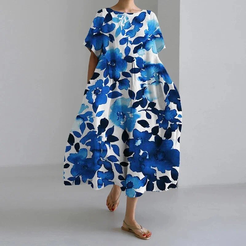 Naomi - Boho-Maxikleid mit Blumen, ideal für den Frühling