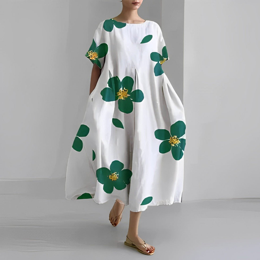 Naomi - Boho-Maxikleid mit Blumen, ideal für den Frühling