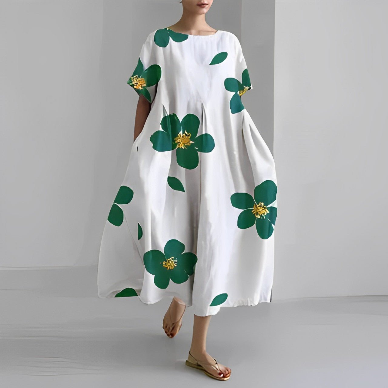 Naomi - Boho-Maxikleid mit Blumen, ideal für den Frühling