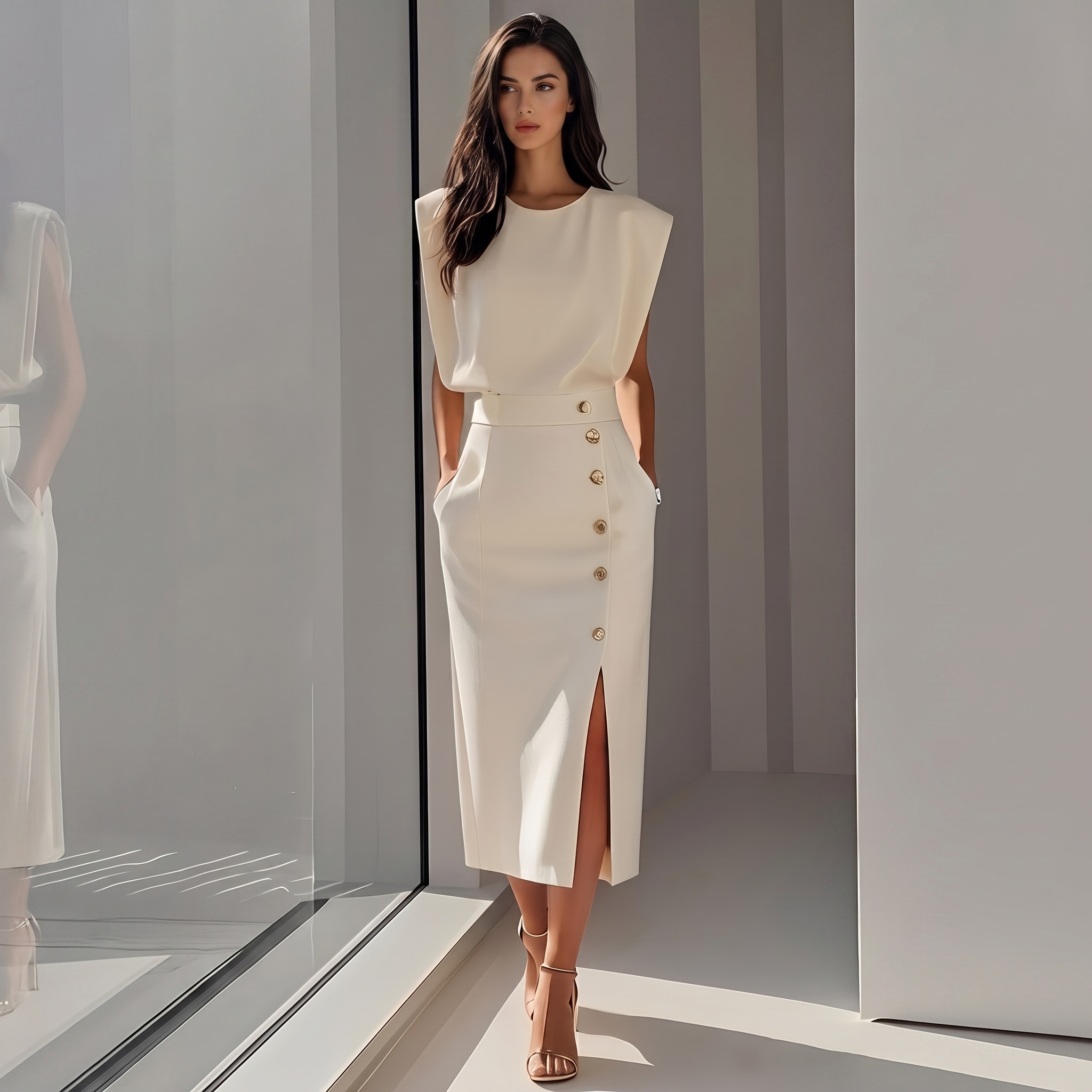 Daniela - Elegantes Midikleid mit Schlitz