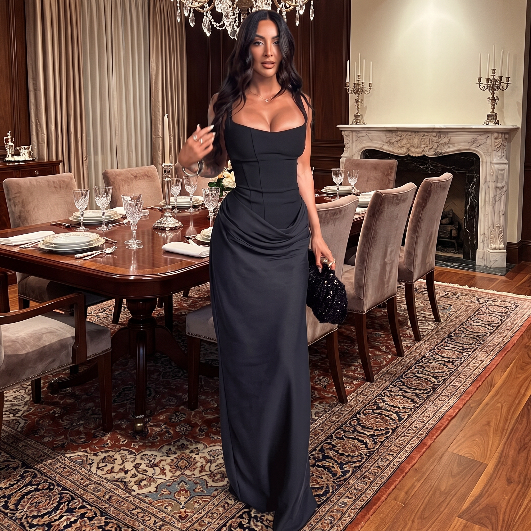 Christina - Elegantes ärmelloses langes Kleid