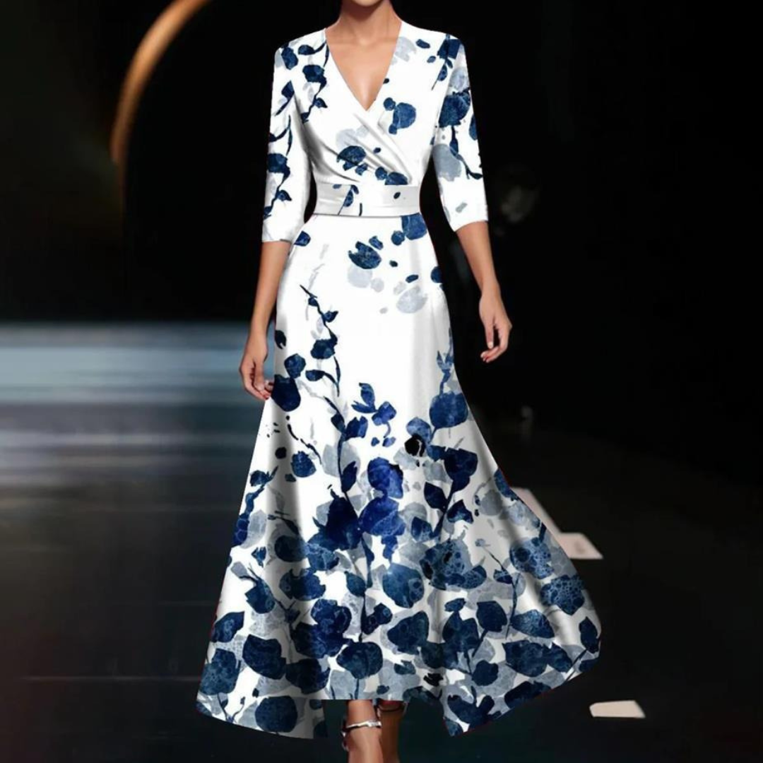 Yuna - Blumenmuster-Wickelkleid