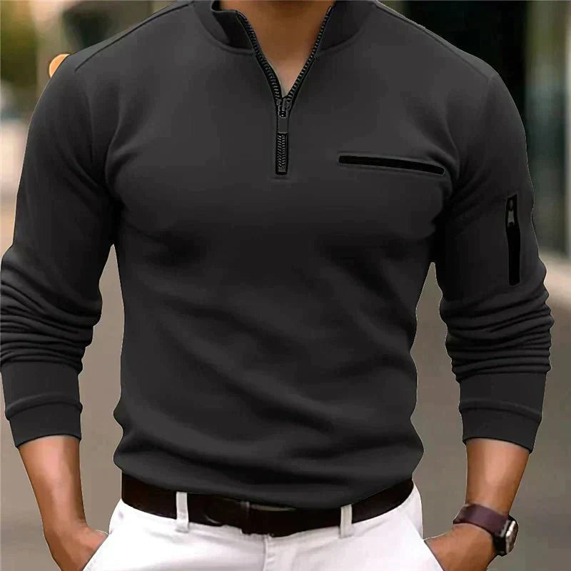 Jonas - Herrenpullover mit Viertel-Reißverschluss