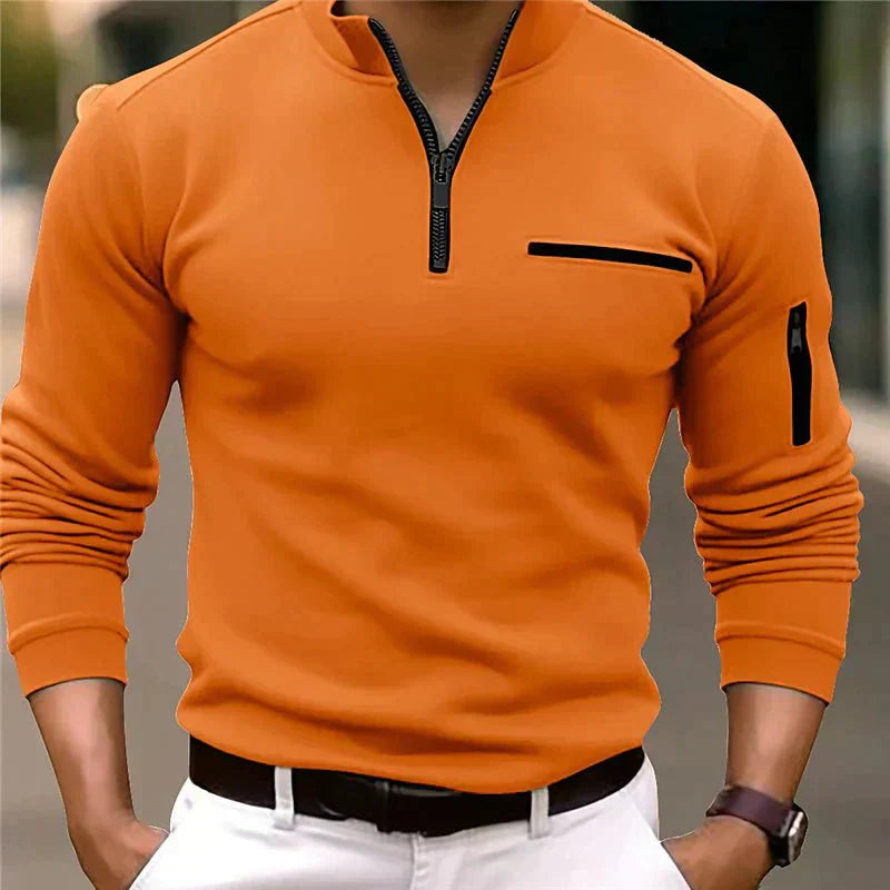 Jonas - Herrenpullover mit Viertel-Reißverschluss