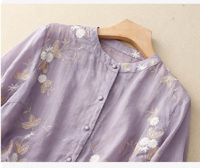 Elaine - Vielseitige Bluse mit Stickerei