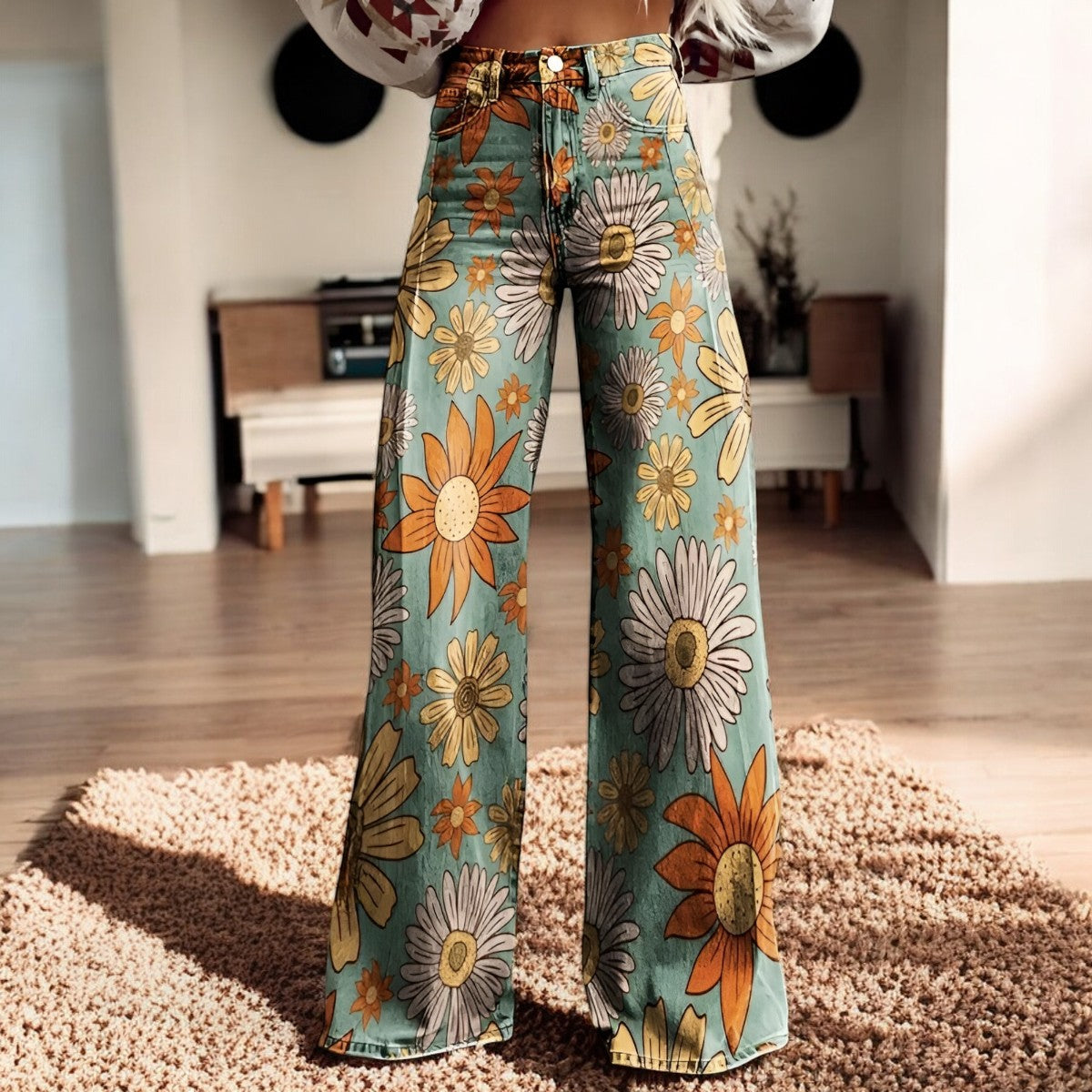 Hannah – Weite Hose mit Blumenmuster